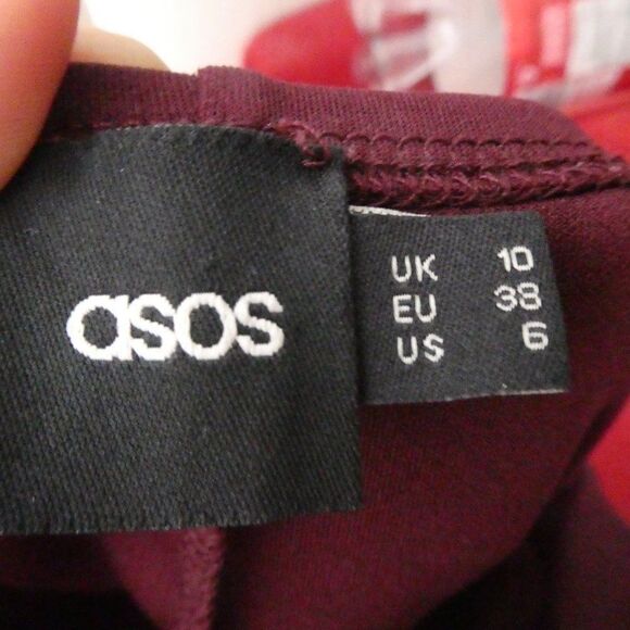 ASOS Halter Midi Dress Tie Open Back Burgundy 6 - Picture 2 of 8